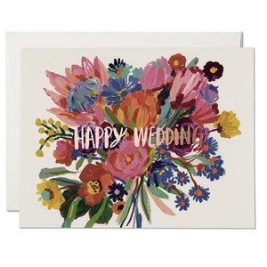 Happy Wedding Flowers Card by Red Cap Cards