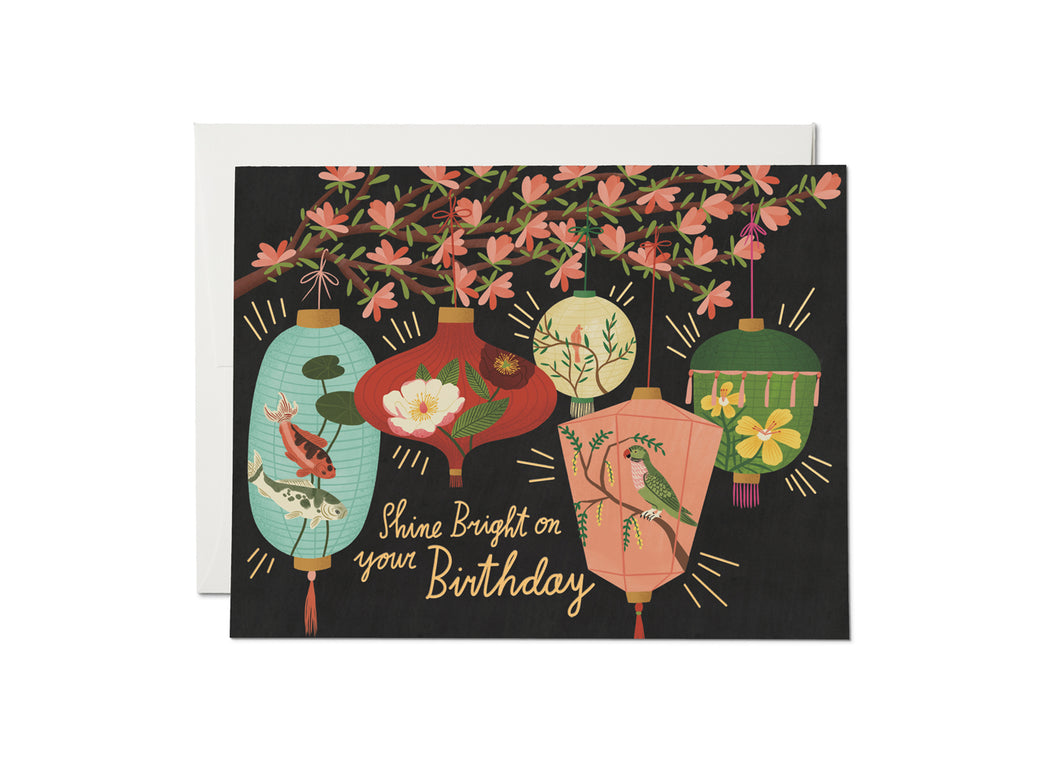 Birthday Lanterns Greeting Card by Red Cap Cards