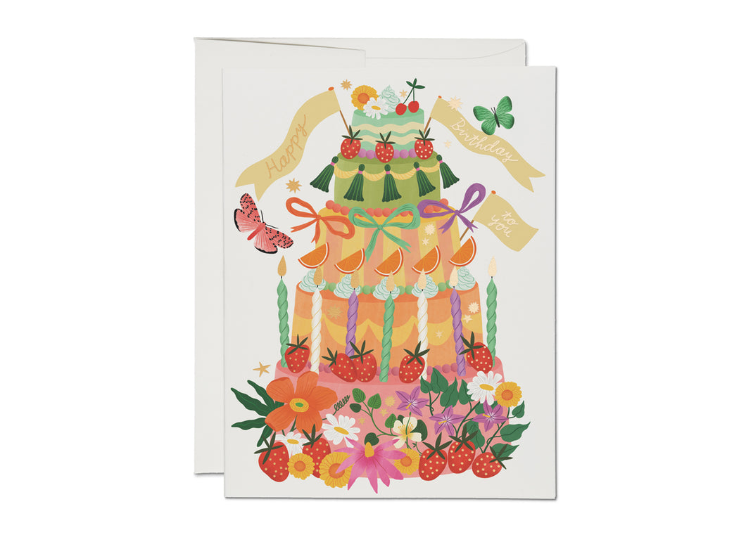 Whimsical Cake Birthday Greeting Card by Red Cap Cards