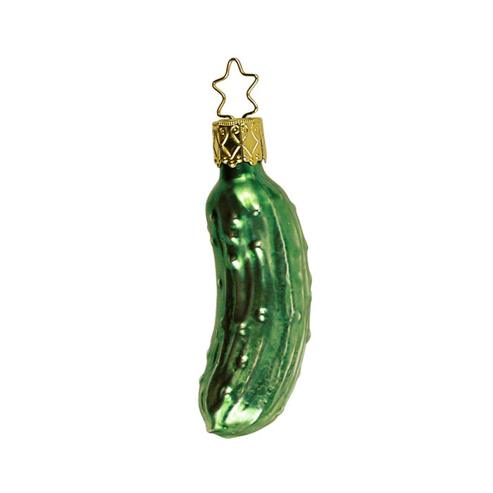 German Glass Pickle Ornament by Inge Glas