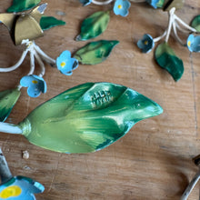 Load image into Gallery viewer, 1960s Italian Tole Forget-Me-Not Place Card Holders - Set/8
