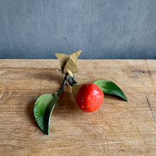 Load image into Gallery viewer, Pr. of Vintage Italian Tole Pear Placecard Holders c1960
