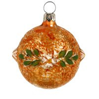 Orange with Blossoms Glass Ornament made in Germany