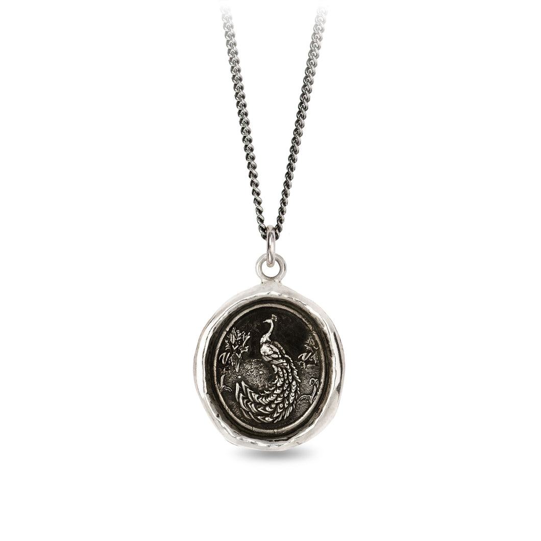 Pyrrha - Peacock Talisman Necklace Made in Vancouver