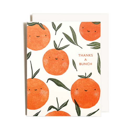 Thank You Oranges Letterpress Card