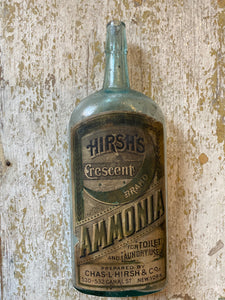 19th Century Hirsh’s Crescent Brand Ammonia Bottle