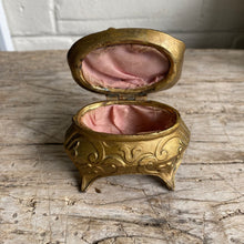 Load image into Gallery viewer, Antique Gilt Metal Jewel Trinket Box - Small
