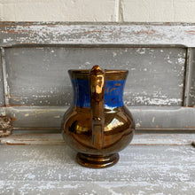 Load image into Gallery viewer, Vintage Copper Lustreware Pitcher with Blue Band - England
