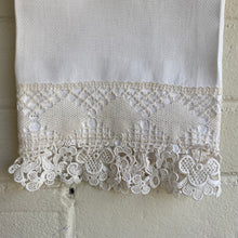 Load image into Gallery viewer, Antique French Linen Towel with Lace
