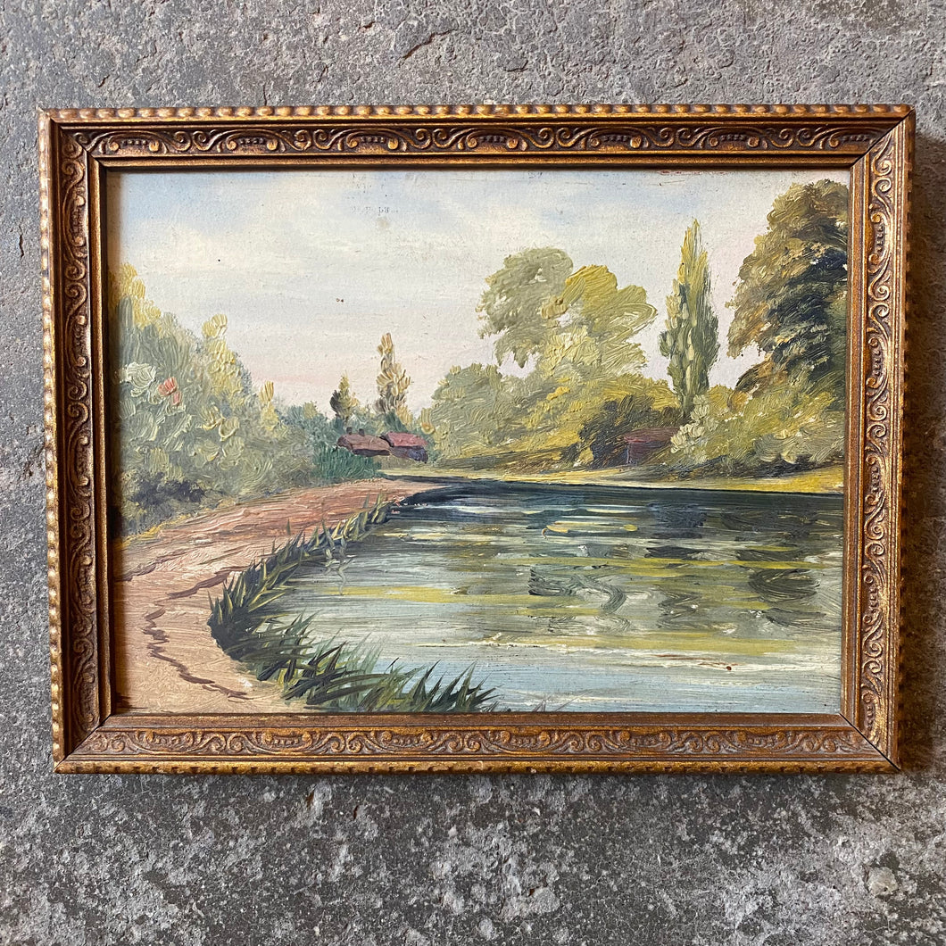 Vintage Oil on Board Landscape 7”x 9”