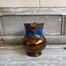 Load image into Gallery viewer, Vintage Copper Lustreware Pitcher with Blue Band - England
