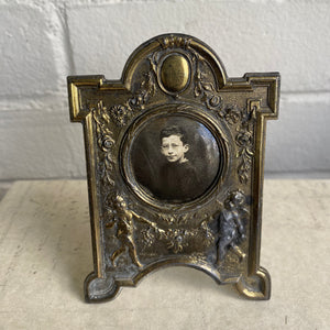 Antique French Victorian Photo Frame with Boy