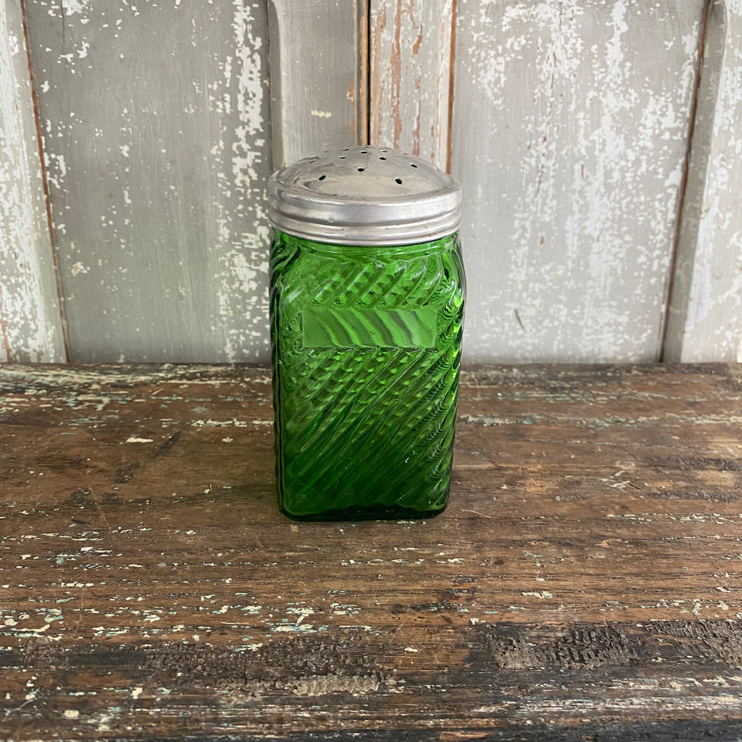 Vintage Green Owens Illinois  Glass Shaker Bottle