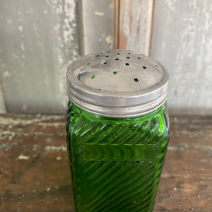 Vintage Green Owens Illinois  Glass Shaker Bottle