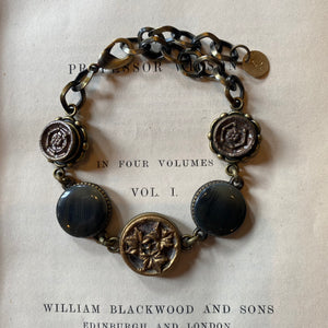 Antique Mixed Button Link Bracelet