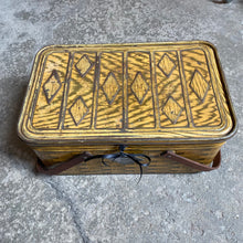 Load image into Gallery viewer, Vintage Tin Litho Picnic Basket c1950s

