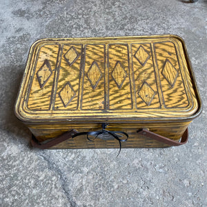 Vintage Tin Litho Picnic Basket c1950s