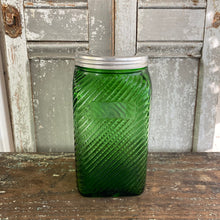 Load image into Gallery viewer, Vintage Owens Illinois Green Glass Coffee Canister
