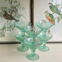 Load image into Gallery viewer, Vintage Pale Green Ice Cream Coupes Set/6
