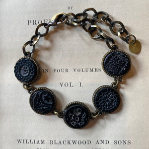 Antique Mixed Button Link Bracelet
