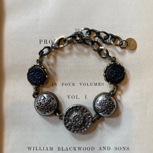Antique Mixed Button Link Bracelet