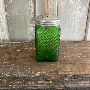 Vintage Green Owens Illinois  Glass Shaker Bottle