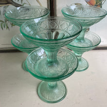Load image into Gallery viewer, Vintage Pale Green Ice Cream Coupes Set/6
