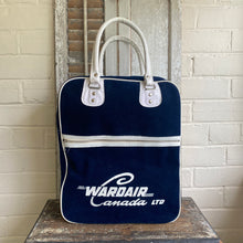 Load image into Gallery viewer, Vintage Blue Velour Wardair Travel Bag c1960
