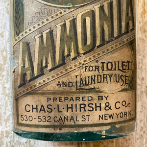 19th Century Hirsh’s Crescent Brand Ammonia Bottle