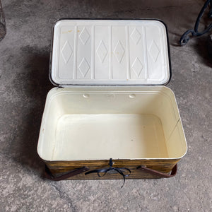 Vintage Tin Litho Picnic Basket c1950s