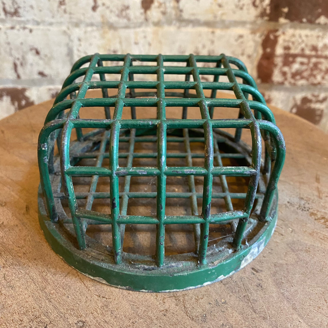 Antique Green Metal Flower Frog