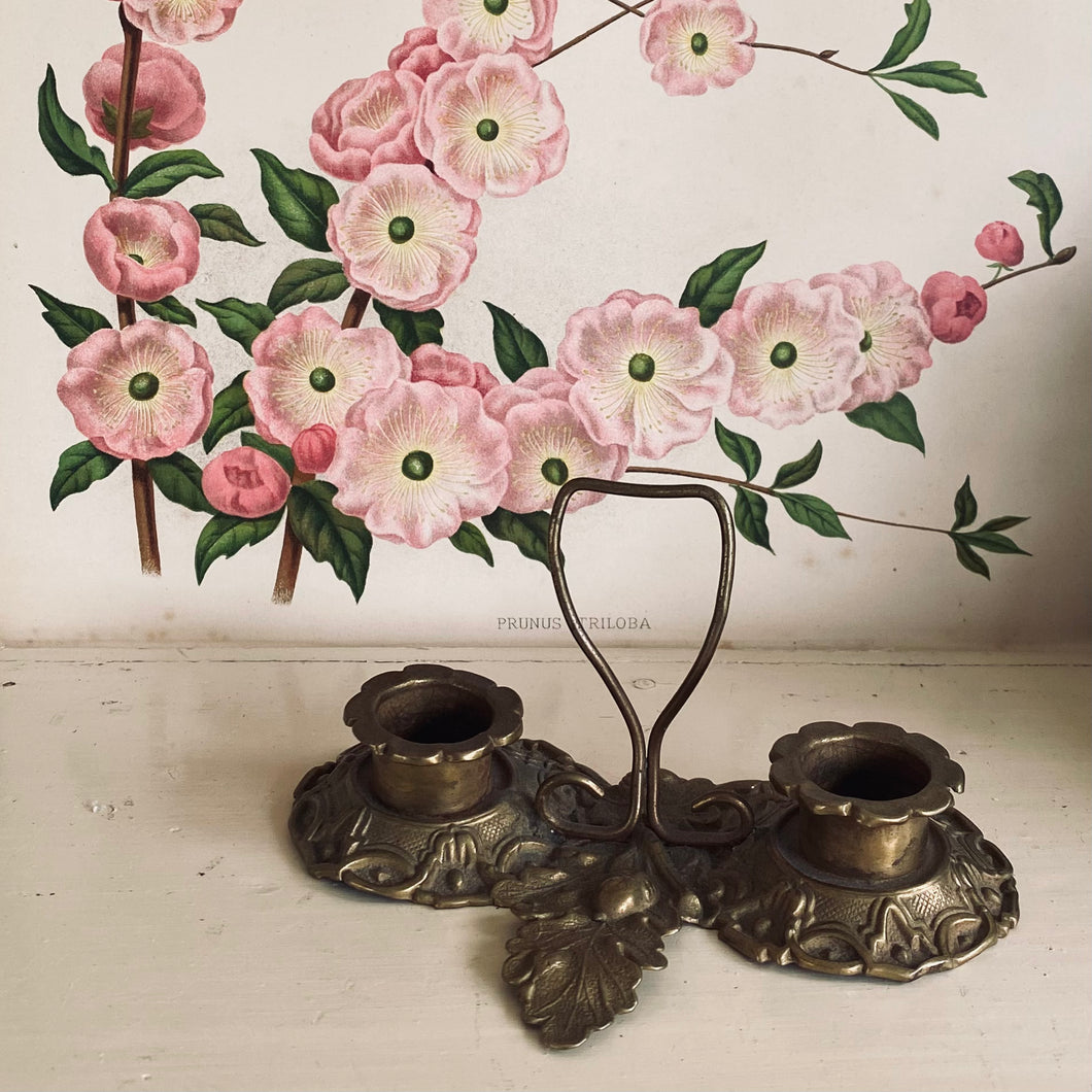 Vintage French Brass Candle Holder