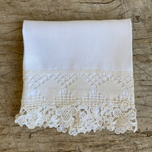 Load image into Gallery viewer, Antique French Linen Towel with Lace
