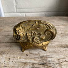 Load image into Gallery viewer, Antique Gilt Metal Jewel Trinket Box - Small
