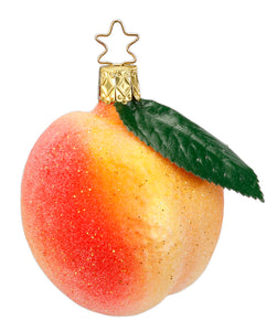 Peach Glass Ornament by Inge Glas of Germany