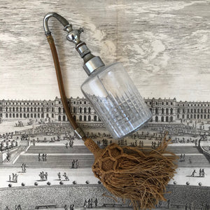 Antique French Cut Crystal Perfume Bottle with Atomizer