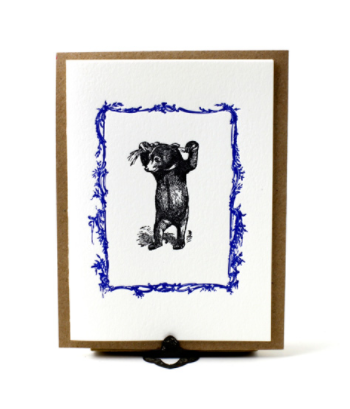 Austin Press Bear Letterpress Card