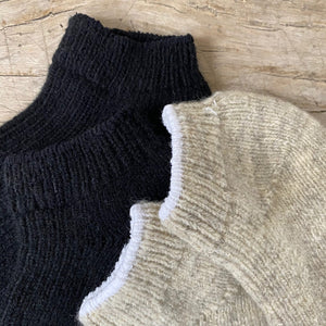 Preshrunk Wool Black Slipper Socks Made in Canada by Blackbird Vintage Finds