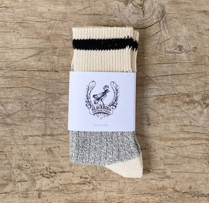 Black Striped Grey Body Cotton Socks Made in Toronto