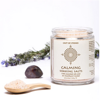 Load image into Gallery viewer, Calming Soaking Bath Salts with Amethyst Crystal
