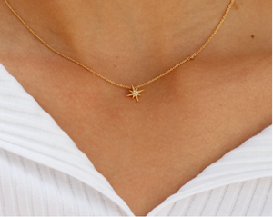 Starburst Gold Plated CZ Necklace