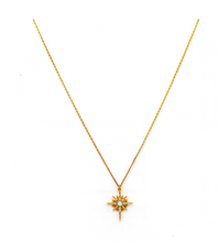 Load image into Gallery viewer, Starbust Gold Plated Necklace with Opal
