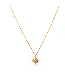 Starbust Gold Plated Necklace with Opal
