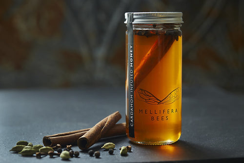 Mellifera Bees Cardamom Infused Honey 8oz Bottle Made in British Columbia
