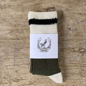 Merino Wool Hunter Green Cabin Sock by Blackbird Vintage Finds in Toronto