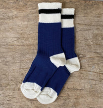 Load image into Gallery viewer, Merino Navy Cabin Sock
