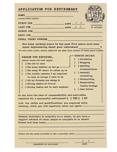 Load image into Gallery viewer, Retirement Application Card by Regional Assembly of Text in Vancouver British Columbia
