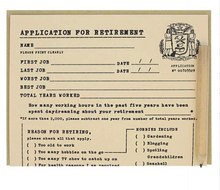Load image into Gallery viewer, Retirement Application Card by Regional Assembly of Text in Vancouver British Columbia
