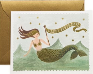 Vintage Mermaid Birthday Card Rifle Paper