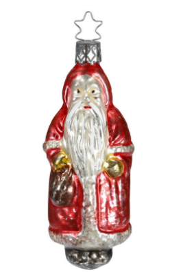 Olde Santa Blown Glass Christmas Ornament by Inge Glas of Germany